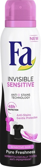 Deodorant Invisible Sensitive sprej, Fa, 150 ml