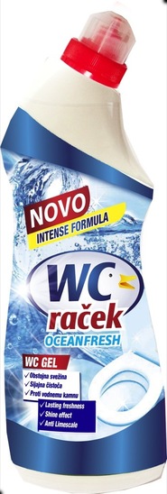 Čistilo za wc školjko Raček Ocean Fresh gel, 750 ml
