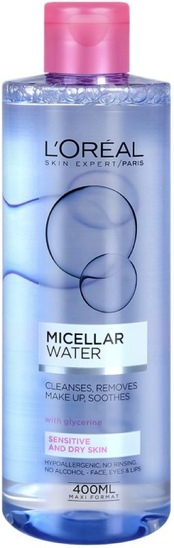 Micelarna voda za suho in občutljivo kožo Loreal, 400 ml