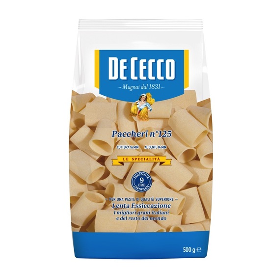 Testenine Paccheri, De Cecco, 500 g