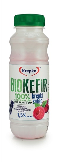 Bio kefir Krepki suhec, malina in rdeča pesa, 1,5% m.m., Krepko 250g