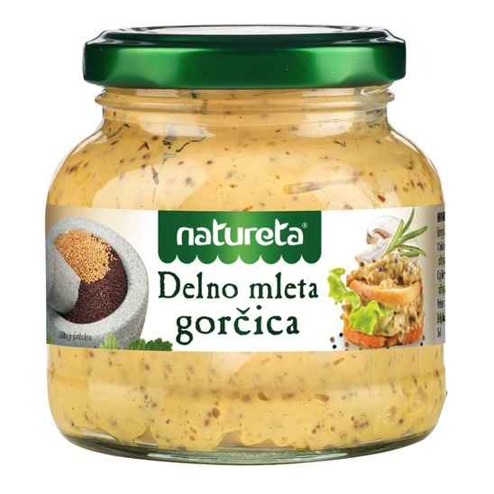 Delno mleta gorčica, Natureta, 190 g