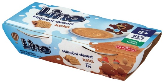 Mlečni desert s keksom, Lino, 2 x 100 g