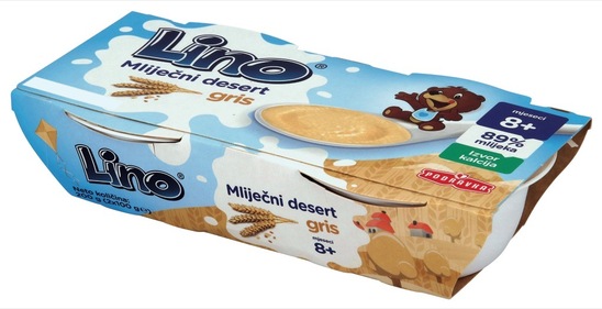 Mlečni desert z zdrobom, Lino, 2 x 100 g