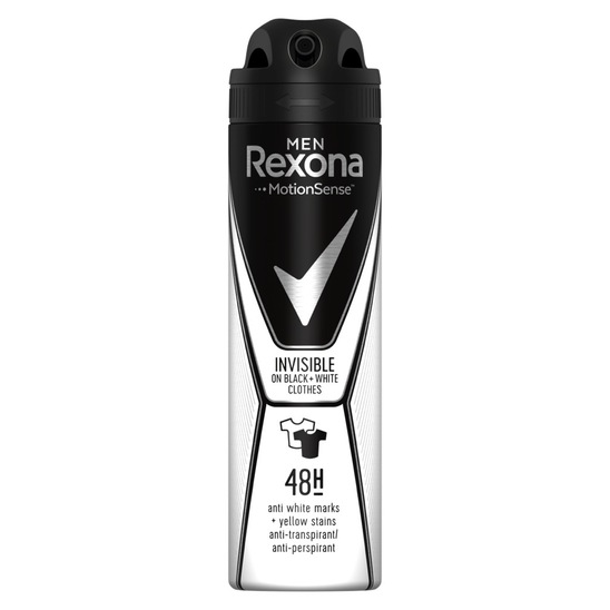 Deodorant Men Invisible Black & White sprej, Rexona, 150 ml