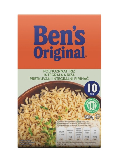 Dolgozrnati polnozrnati riž, nebrušen, Ben's Original, 500 g