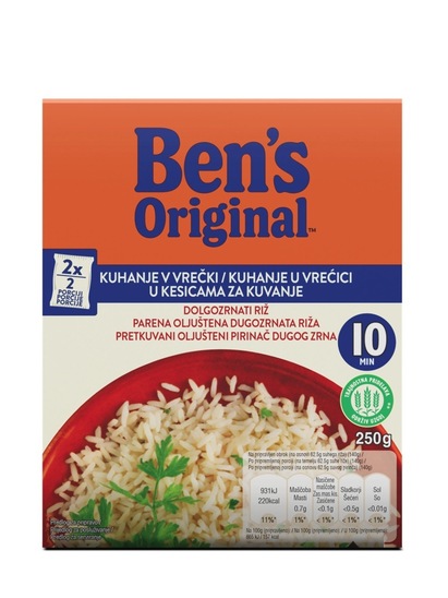 Riž v vrečki, Ben' Original, 250 g
