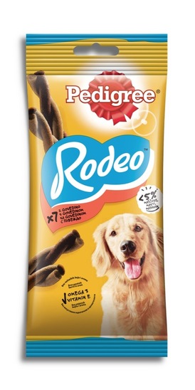 Priboljček za pse, govedina, Rodeo, 123 g