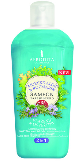 Šampon za lase in telo Morske alge & rožmarin, Afrodita, 1000 ml