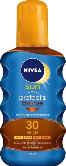 Olje za zaščito pred soncem in hitrejšo porjavitev, Protect & Bronze, SPF 30, Nivea Sun, 200 ml
