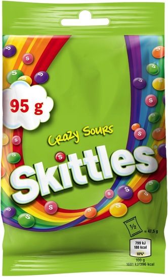 Bonboni Crazy Sours, Skittles, 95 g