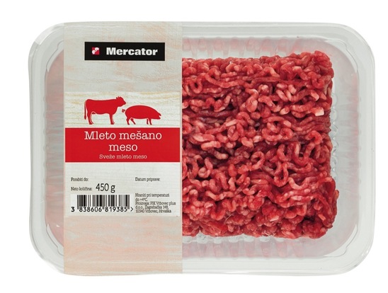 Mleto mešano meso, Mercator, 450 g, pakirano