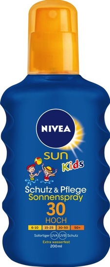 Obarvan sprej za sončenje, za otroke, SPF 30, Nivea Sun, 200 ml