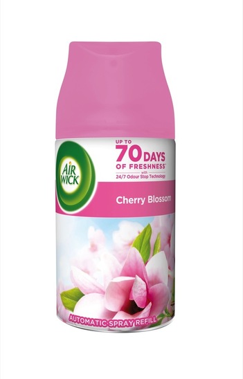 Baterijski osvežilec Pure Cherry Blossom, polnilo, Airwick Freshmatic, 250 ml
