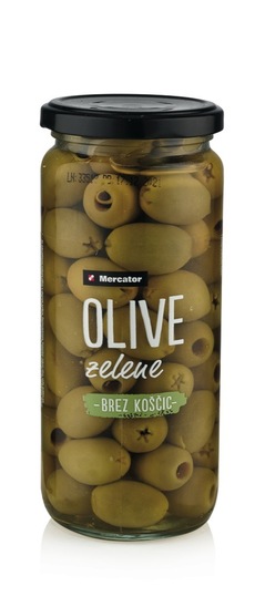 Zelene olive brez koščic, Mercator, 510 g