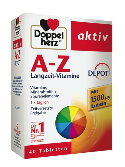 Prehransko dopolnilo Aktiv Vitamini od A-Ž, Doppelherz, 40 kapsul