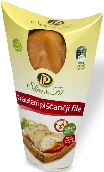 Prekajeni piščančji file Slim & Fit, Perutnina Ptuj, pakirano, 170 g