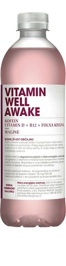 Voda z okusom, Awake, Vitamin Well, 0,5 l