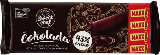 Jedilna čokolada, Sweet Chef, 480 g