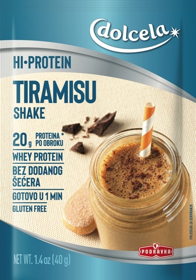 Beljakovinska mešanica v prahu, HI-protein, tiramisu, Dolcela, 40 g