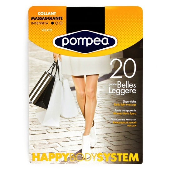 Ženske hlačne nogavice Pompea HBS, 20 den, številka L, črne barve