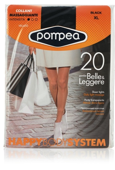 Ženske hlačne nogavice Pompea HBS, 20 den, številka XL, črne barve