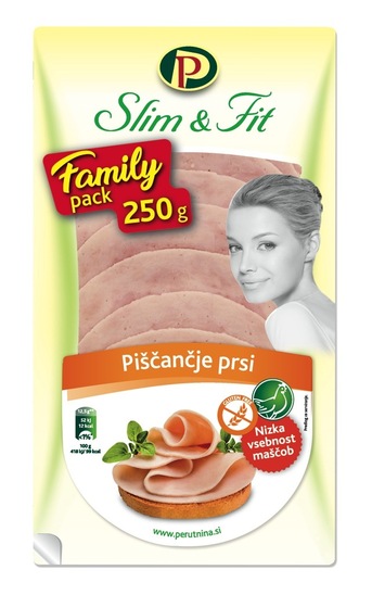 Narezek piščančje prsi Slim&Fit, 250 g, pakirano