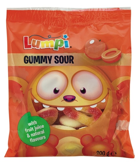 Gumi bonboni, breskev, Lumpi, 200 g