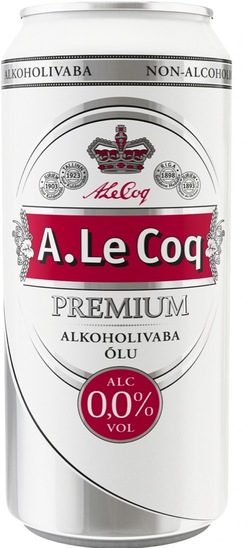 Brezalkoholno pivo Premium A. Le Coq,0,5 l