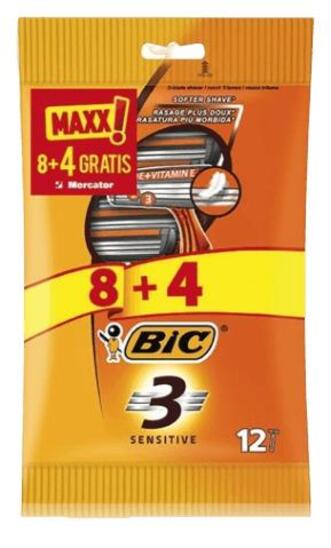 Ročni brivnik 3 sensitive, Bic, 8+4 gratis