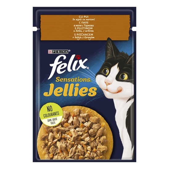 Mokra hrana za mačke, piščanec in korenje, Felix Sensations, 85 g