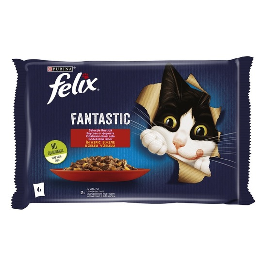 Mokra hrana za mačke, meso, Felix, 4 x 85 g