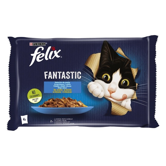 Mokra hrana za mačke, ribe, Felix, 4 x 85 g