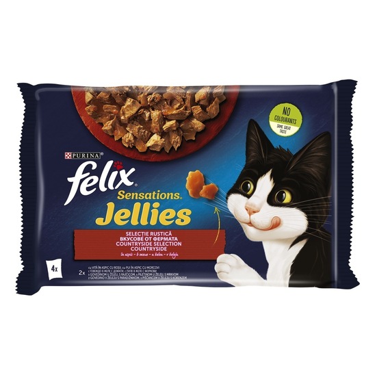 Mokra hrana za mačke, meso, Felix Sensations, 4 x 85 g