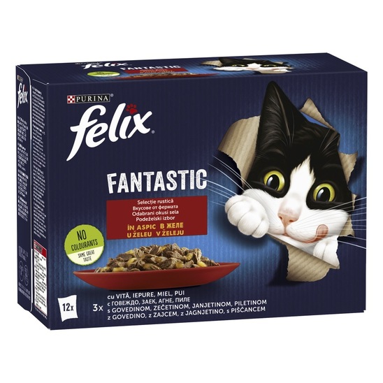 Mokra hrana za mačke, meso, Felix, 12 x 85 g