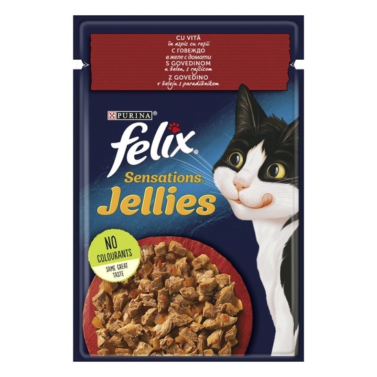 Mokra hrana za mačke, govedina in paradižnik, Felix Sensations, 85 g