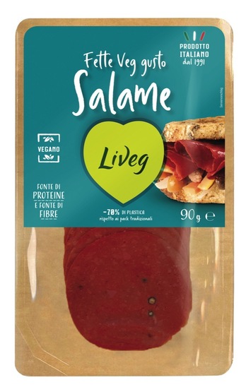 Veganski narezek, nadomestek milanske salame, Liveg, 90 g