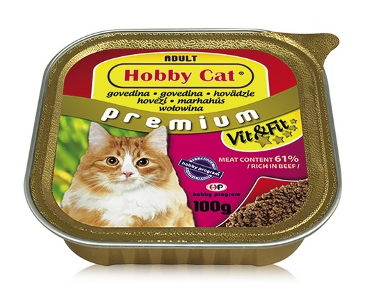 Hrana za mačke z govedino, Hobby Cat, 100 g