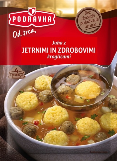 Juha z jetrnimi in zdrobovimi kroglicami, Podravka, 52 g