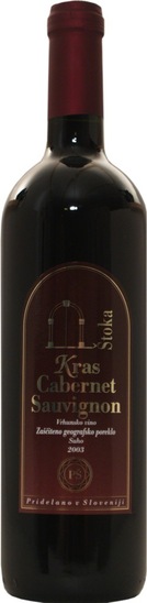 Cabernet sauvignon, vrhunsko rdeče vino, Štoka, 0,75 l