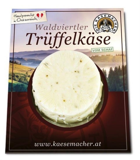 Ovčji poltrdi sir s tartufi Waldviertler, Käsemacher, pakirano, 120 g