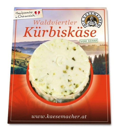 Ovčji poltrdi sir z bučnimi semeni Waldviertler, Käsemacher, pakirano, 120 g