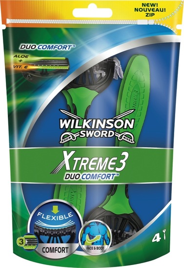 Ročni brivnik Xtreme3 Duo Comfort, Wilkinson, 4 kosi