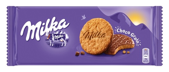 Polnozrnati piškoti s čokolado Choco Grains, Milka, 126 g