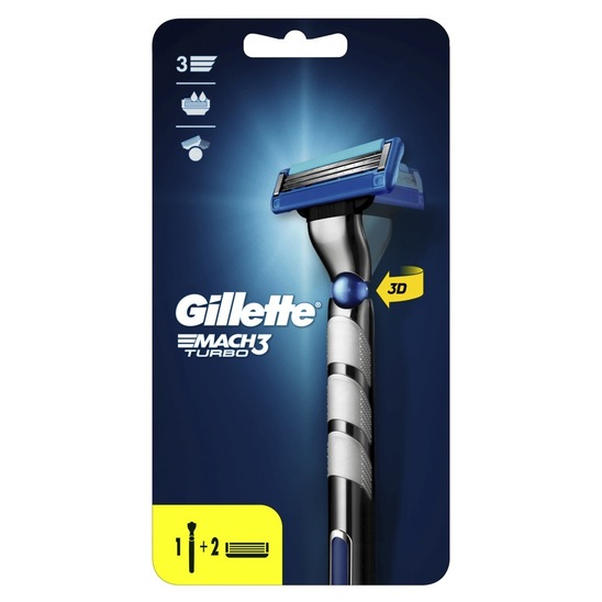 Ročni brivnik Mach 3 + 2 nastavka, Gillette