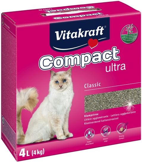 Pesek za mačje stranišče Compact, Vitakraft, 4 kg