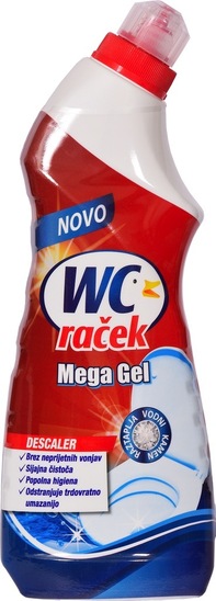 Čistilo za wc školjko Raček mega gel, 750 ml