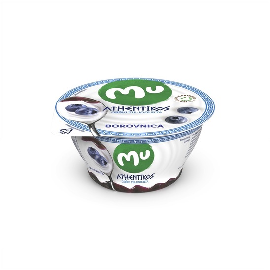 Grški tip jogurta, borovnica, Mu Athentikos, 150 g
