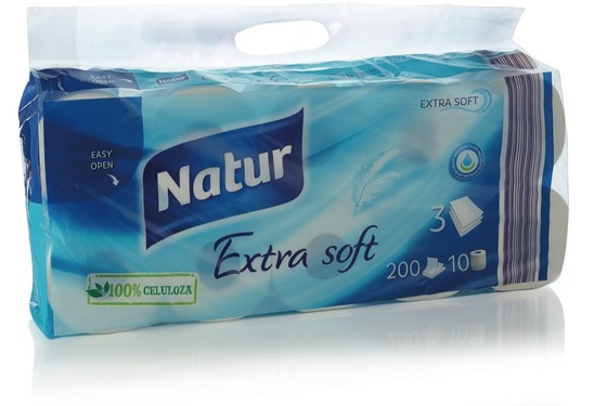 Toaletni papir Extra Soft, Natur, 3-slojni, 10/1