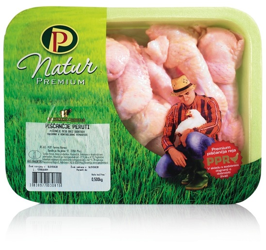 Piščančje peruti Natur Premium, Perutnina Ptuj, pakirano, 500 g, IK